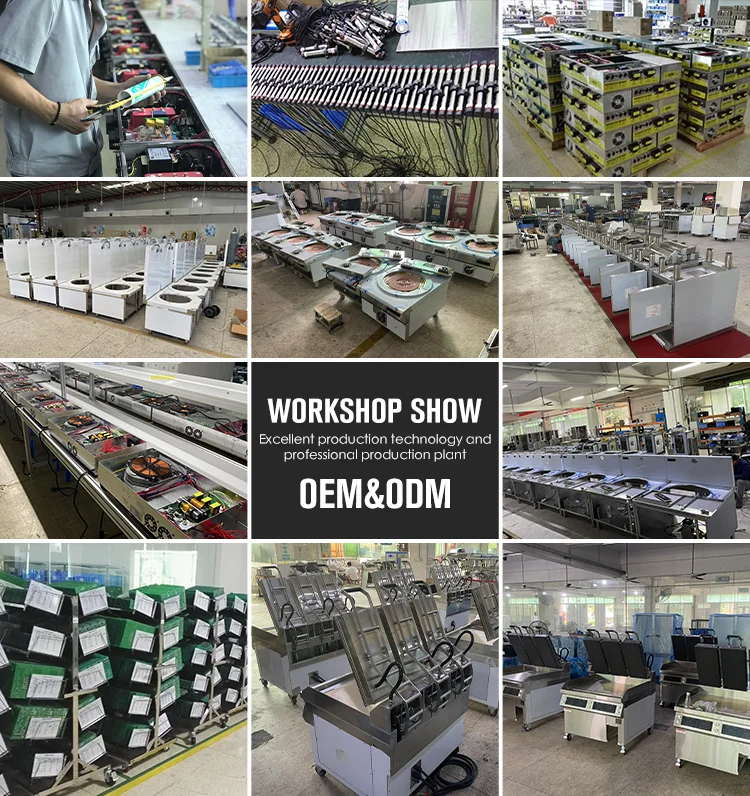 Коммерческая встроенная индукционная плита-вок для профессиональной кухни, мощная индукционная плита, решение для приготовления пищи для кухни