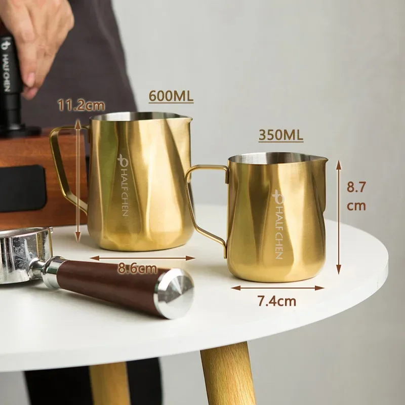 Coffee Milk Frothing Pitcher, Water Droplet Vortex Design Pouring Jug, Creamer Cup for Espresso Latte Art