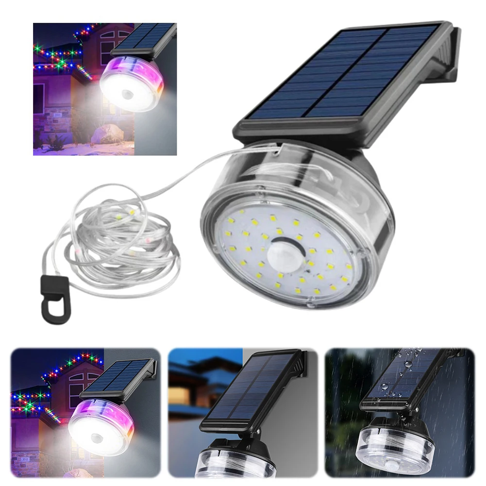 

Solar Induction Light String Adjustable Angle Light Sensor Outdoor Wall Lamp 1800mAh for Outdoor Garden Courtyard Decoration