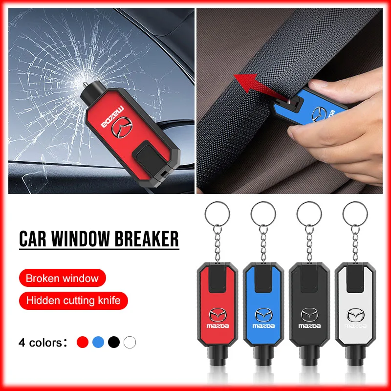 3in1 Car Safety Car Multi-function Window Breaking Tool Escape Broken for Mazda CX8 CX9 CX30 3 CX4 CX5 CX7 RX7 Wheel Center Caps