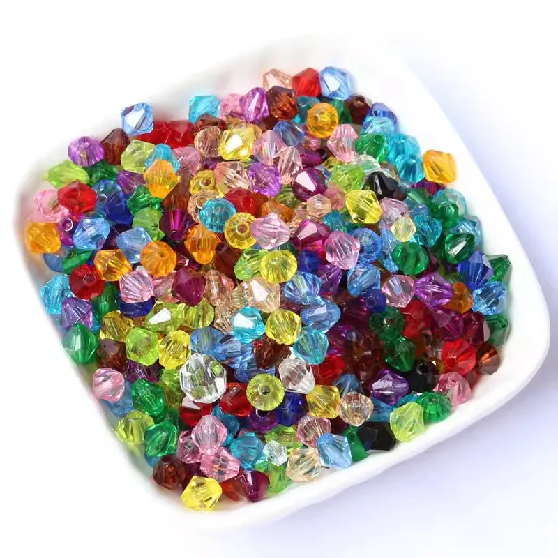 500Pcs 6/8/10MM Clear Acrylic Diamond Faceted Beads for Handmade Jewelry Necklace/Earring DIY Making/Jewelry Accessories