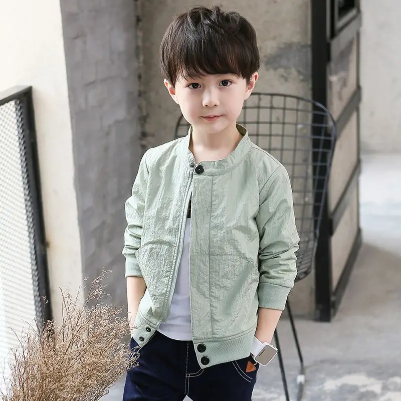 2025 New Boy's UV Protection Double-Layer Jacket for Big Kids Korean Style Casual Zip-Up Shirt, Lightweight Autumn Outerwear