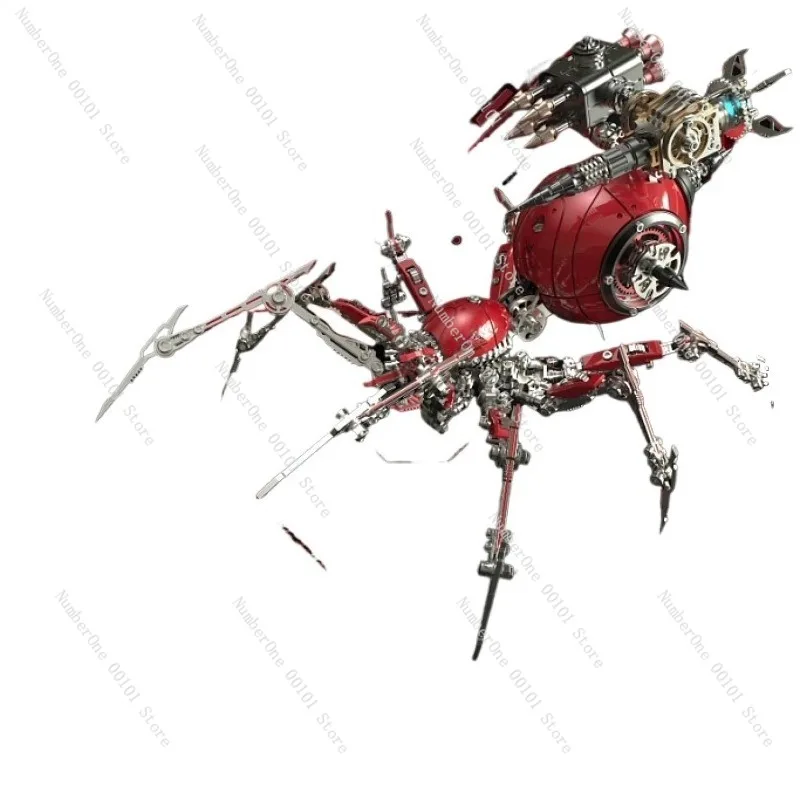 High-Difficulty Metal Assembly Mechanical Model, Five Tiger Generals Spider 3D Puzzle, Precision Hand-Crafted Figurine Toy