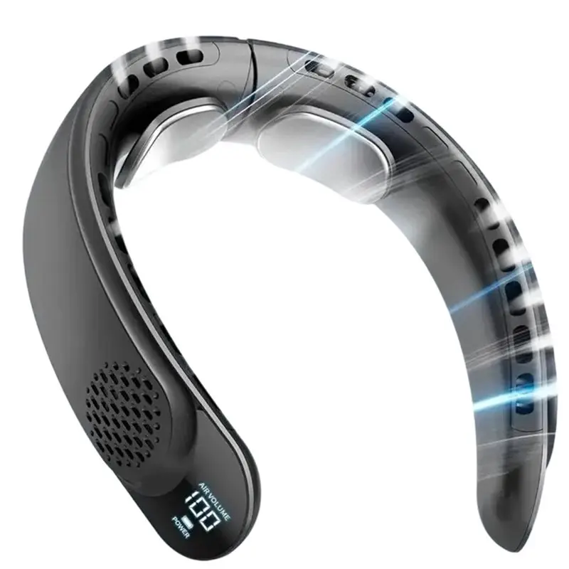 

[NEW!N92R】 Leafless Neck Fan With Turbine Vaneless Design, 3-Speed, Digital Display For Outdoor Use