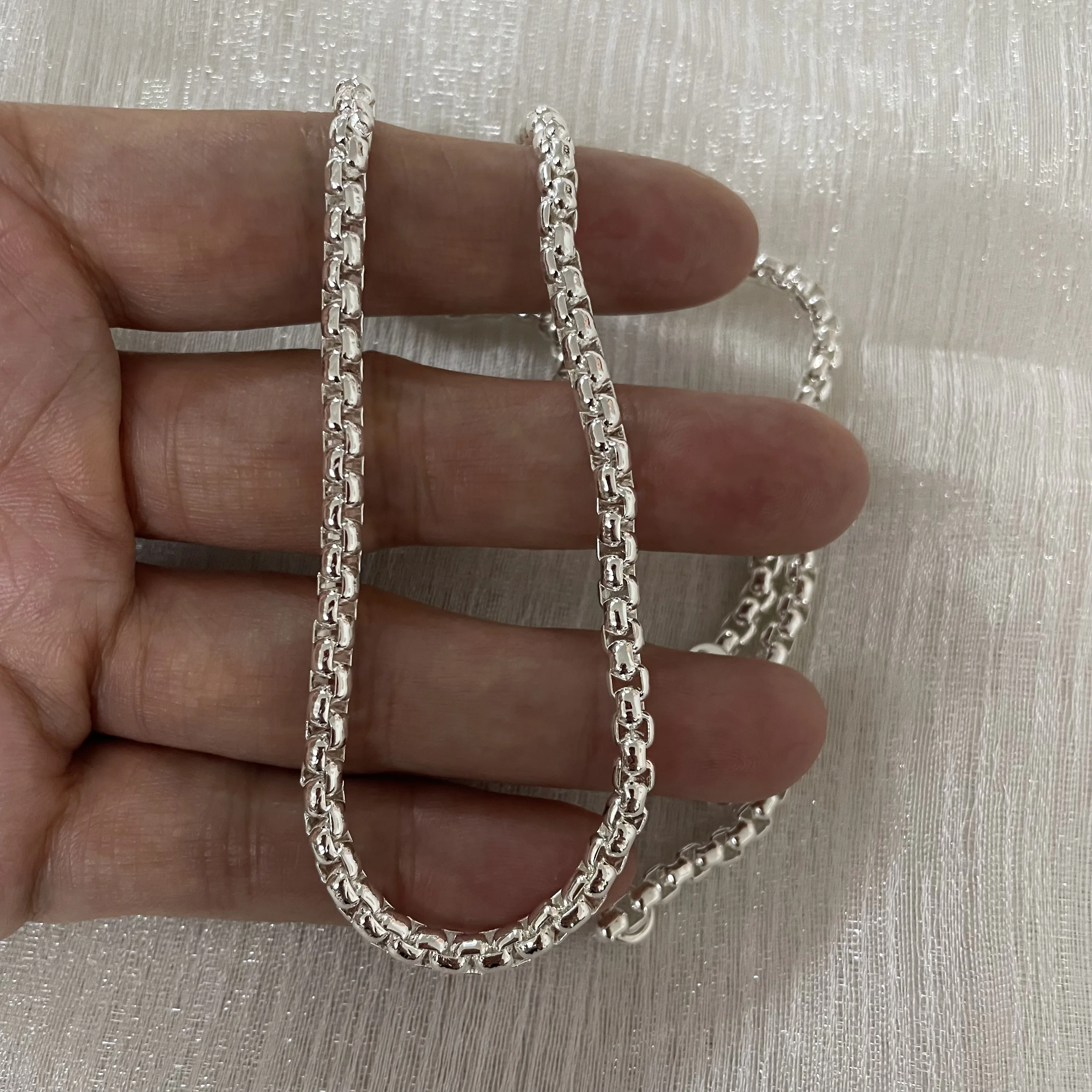 Lihong Gorący Srebrny Łańcusze – 925 Sterling Silver Chain Necklace Men recenzja i cena