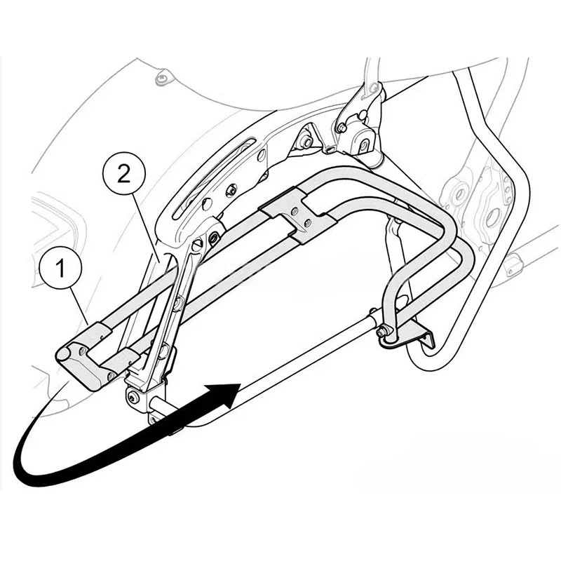 Side Box Bumper Side Box Guard Bar 14-23 Suitable for Harley Big Glide CVO Dual Light Glide Modification Parts Road King