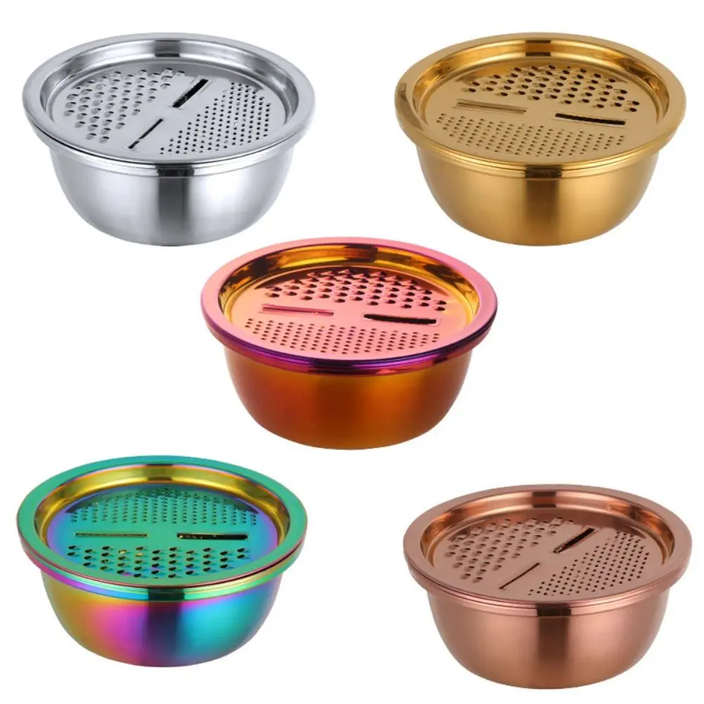 Stainless Steel Fruit Drain Basket Water Filter Stackable Vegetable Slicer Handheld Rust-proof Colanders Basin Washing Fruits