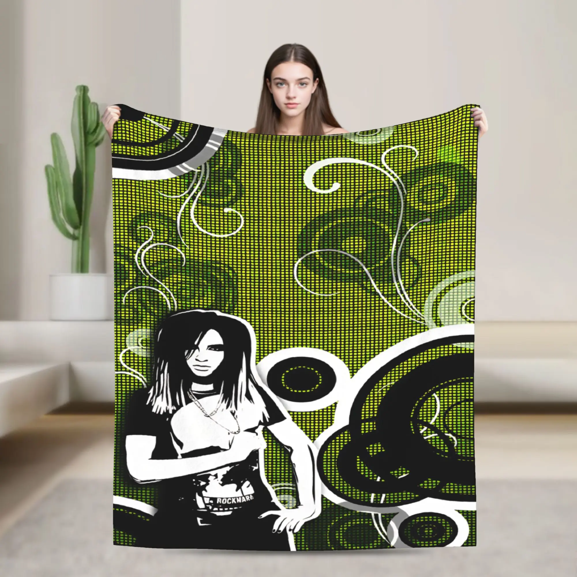 Tokio Hotel Bill Tom Kaulitz  Blanket  Super Soft Pattern Plush Bedding Throws For Bedroom Camping Flannel Bedspread Bed Cover