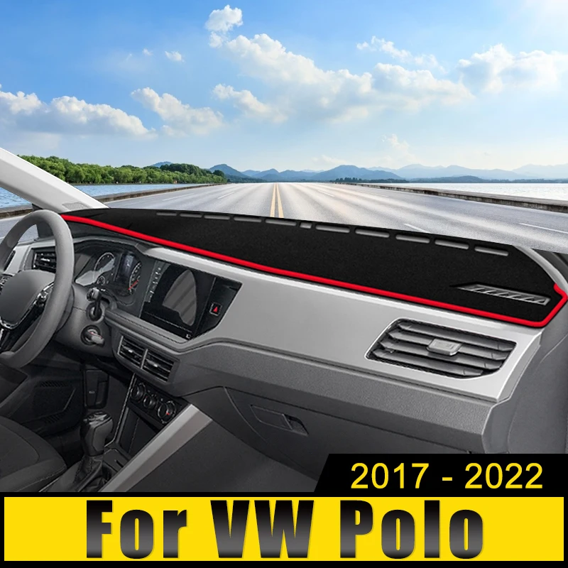 

Чехол на приборную панель автомобиля, избегайте накладки для Volkswagen Polo AW1 BZ1 2017-2023 легкий анти-УФ-ковер, нескользящий коврик 2018 2019 2020 2021 2022