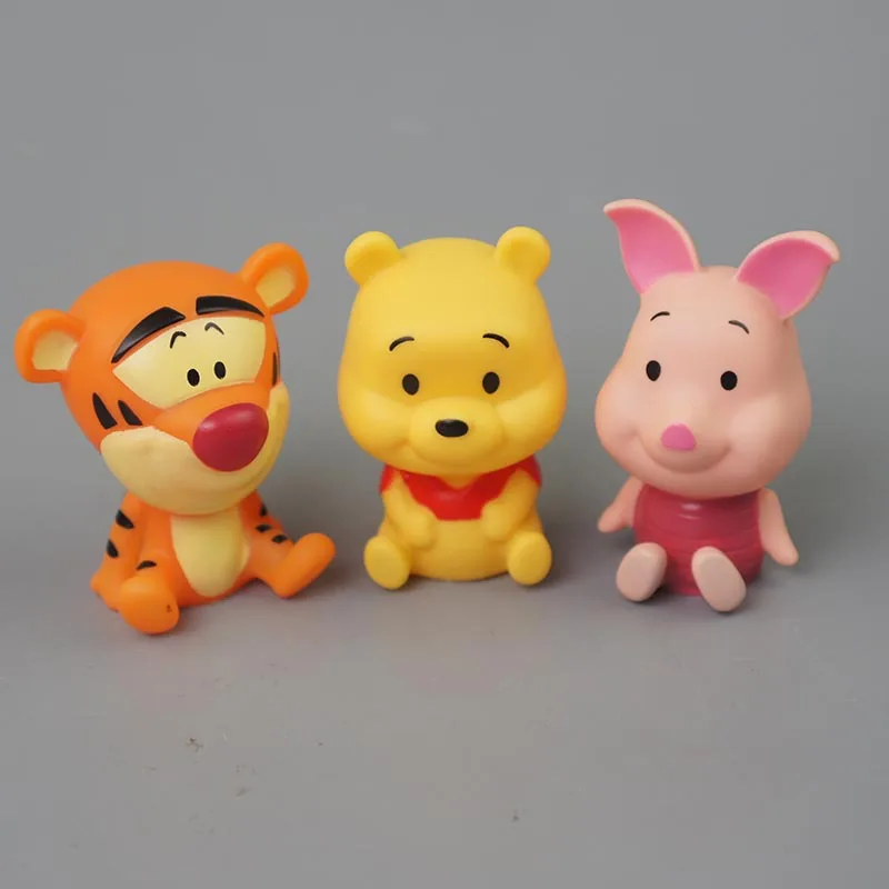 3Pcs Disney Cartoon Cake Decor Cute Winnie the Pooh Pig Tigger Trendy Ornament for Party Supplies Boys Girls Xmas Gifts