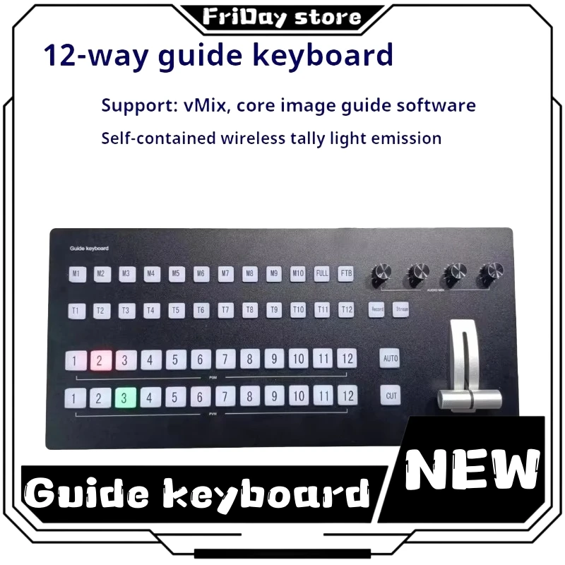 Guide Keyboard 12 Channel Vmix Chip All In One Machine Live Broadcast Machine Midi Keyboard Integrated Media Panel Keyboard