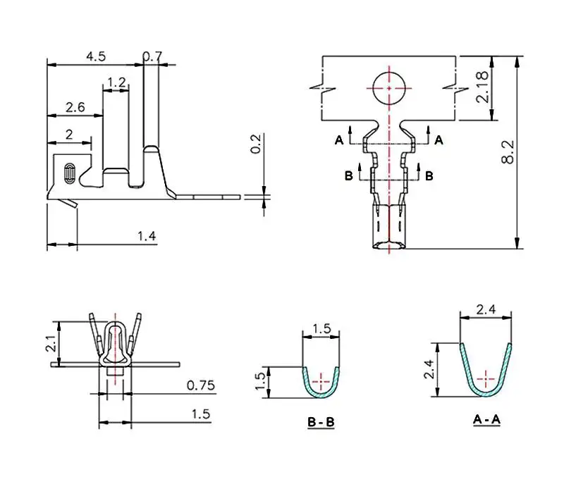 20 Stück PH2.0 Anschlusskabel Elektronische Verbindung Einzel- und Doppelkopf-Kabelstecker 2mm Abstand 30cm Kaltgepresst – Detail 1