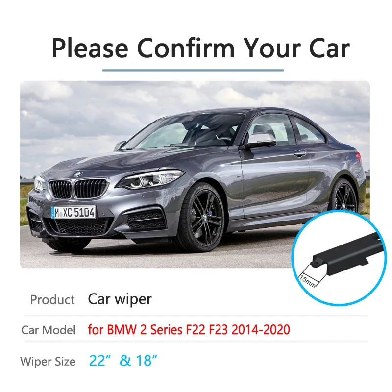 Car Wiper Blades for BMW 2 Series F22 F23 2014~2020 Windscreen Wipers 218i 220i 228i 230i M235i M240i 218d 220d 22d M235i M240i