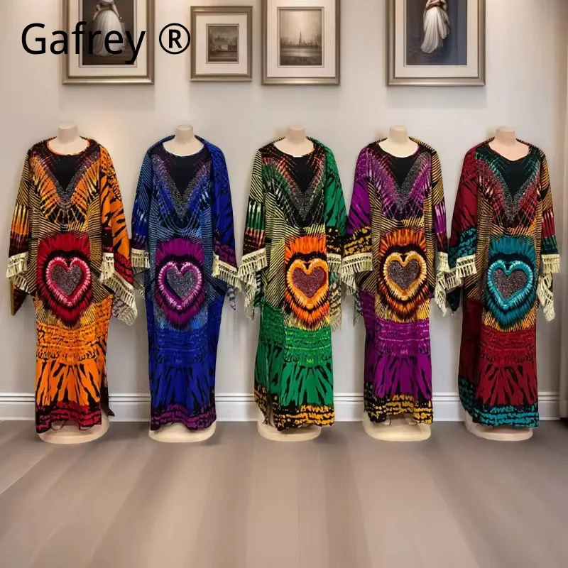Plus Size Two Piece Set Women Multi-Color Print Rhinestone Embellished Suit With Hijab Scarf Modest Glam Eid Wedding Party Dress
