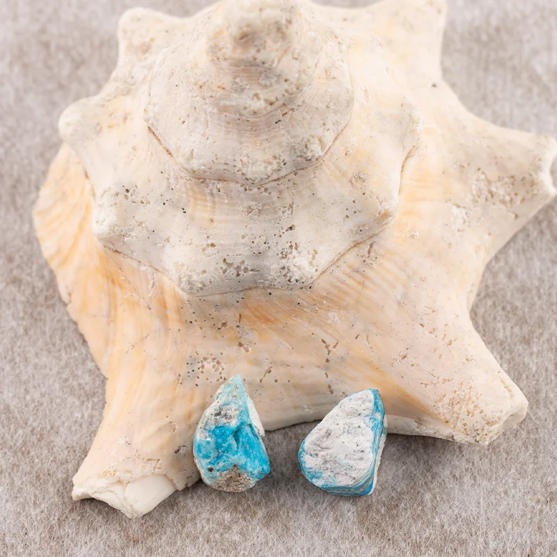 B&F Blue Opal Earring Beads for Jewelry Making, Handmade Natural stones beads, Polished Stones for jewelry Making Supplies