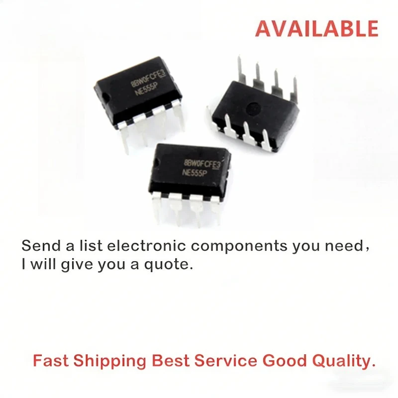 100Pcs/Lot Original NE555P NE555 in-line DIP-8 single high precision timer IC chip