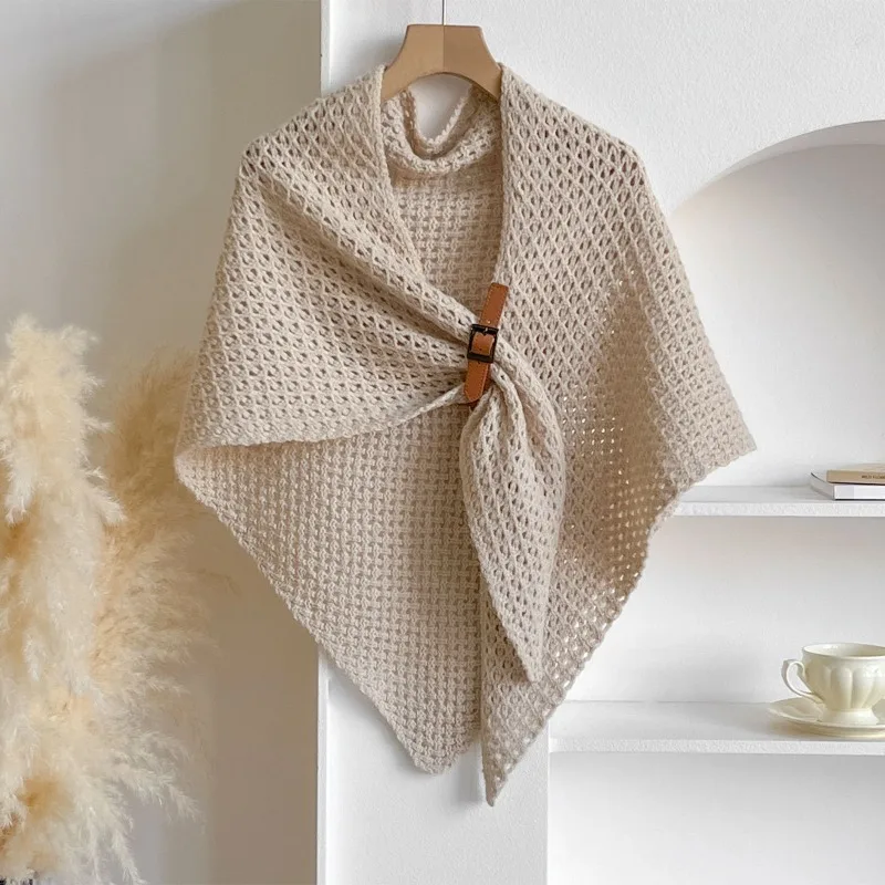 

Recommended ice silk knitted sun protection cardigan for women, summer shawl, thin outerwear, short bolero, triangular scarf