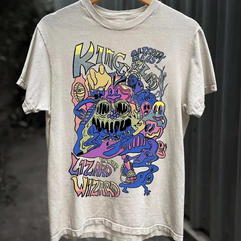 Camiseta rara de algodón S a 5Xl con banda de mago King Gizzard And The Lizard