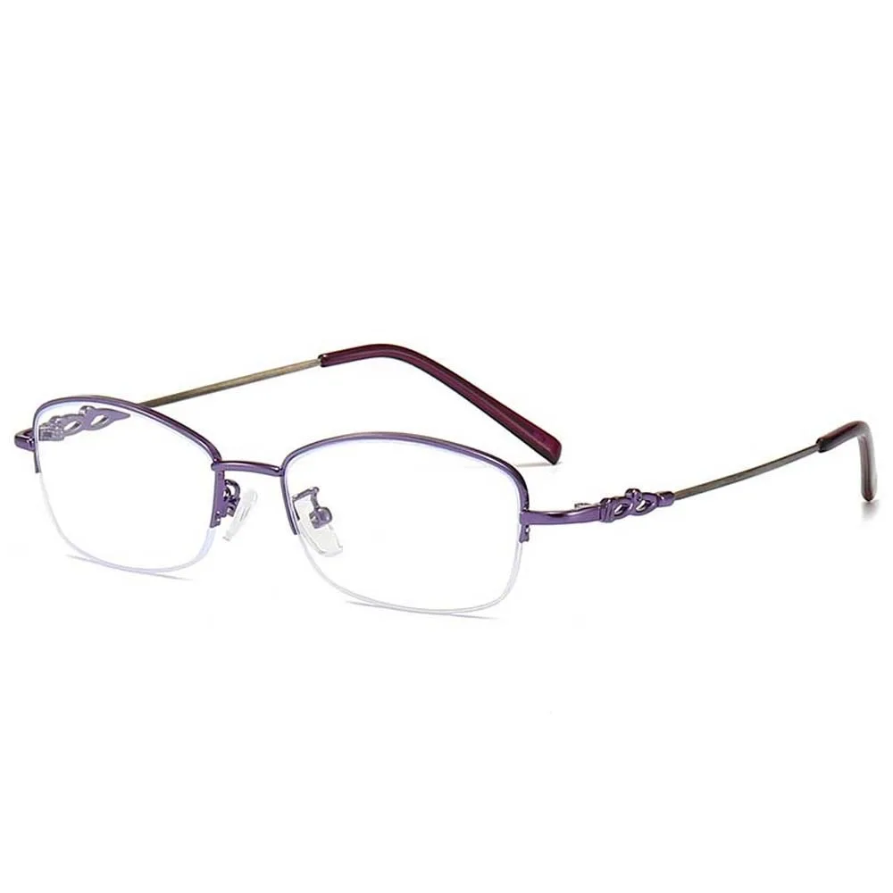 

Titanium Alloy Elderly Reading Glasses Elastic Costume Accessory Half-frame Presbyopic Glasses Lightweight PC Plain Eyewear