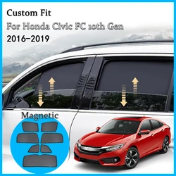 Magnetic Car Windows Sunshade Side Window blackout Mesh Sun Visor UV Protection Car Curtain For Honda CIVIC FC10th Gen 2016-2021