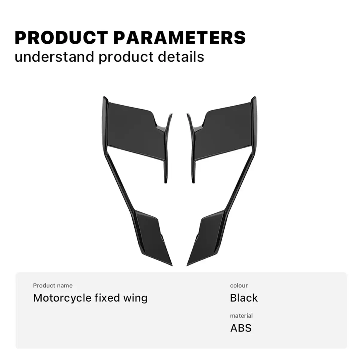 ABQE Motorcycle Aerodynamic Side Winglet Fixed Wing Spoiler Dynamic Aileron Air Deflector for BMW F900R 21-24 Black