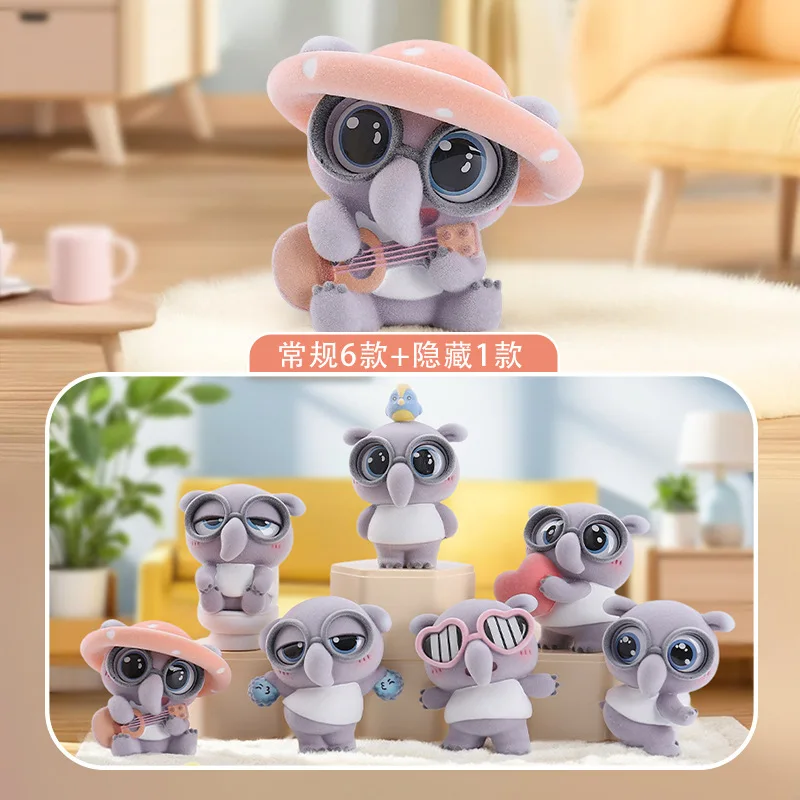 

Tapu'S Little Mood Yimo Flocked Blind Box Cute Meme Tapir Мягкая плюшевая игрушка Модная коллекционная кукла Декор Таинственная коробка Подарок-сюрприз