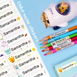 Nome Tag Sticker personalizza adesivi etichette personalizzate impermeabili cancelleria per bambini cancelleria per ufficio varietà d'acqua