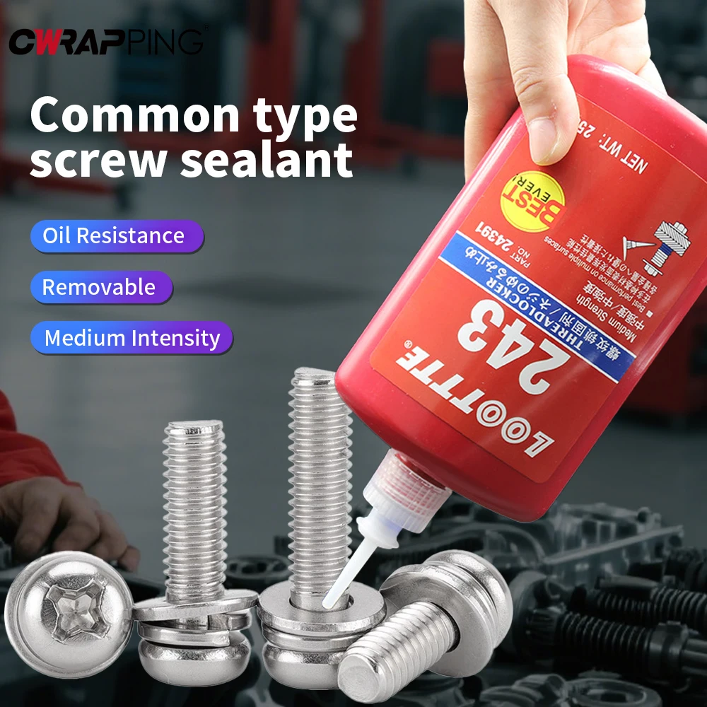 243 Screw Glue Anti Loosening Fastening Anaerobic Glue Corrosion-Resistant High-Temperature Resistant Thread Sealing Glue 50ML