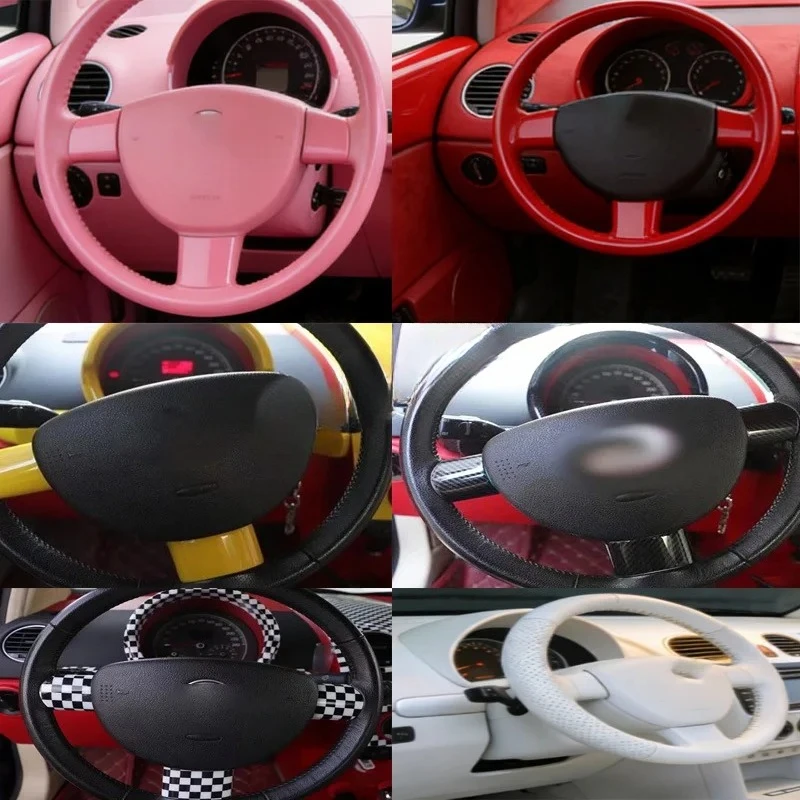 

For Volkswagen Beetle 2001-2011 ABS Carbon Fiber Car Steering Wheel Decoration Cover Trim Frame Sticker Car Accessories