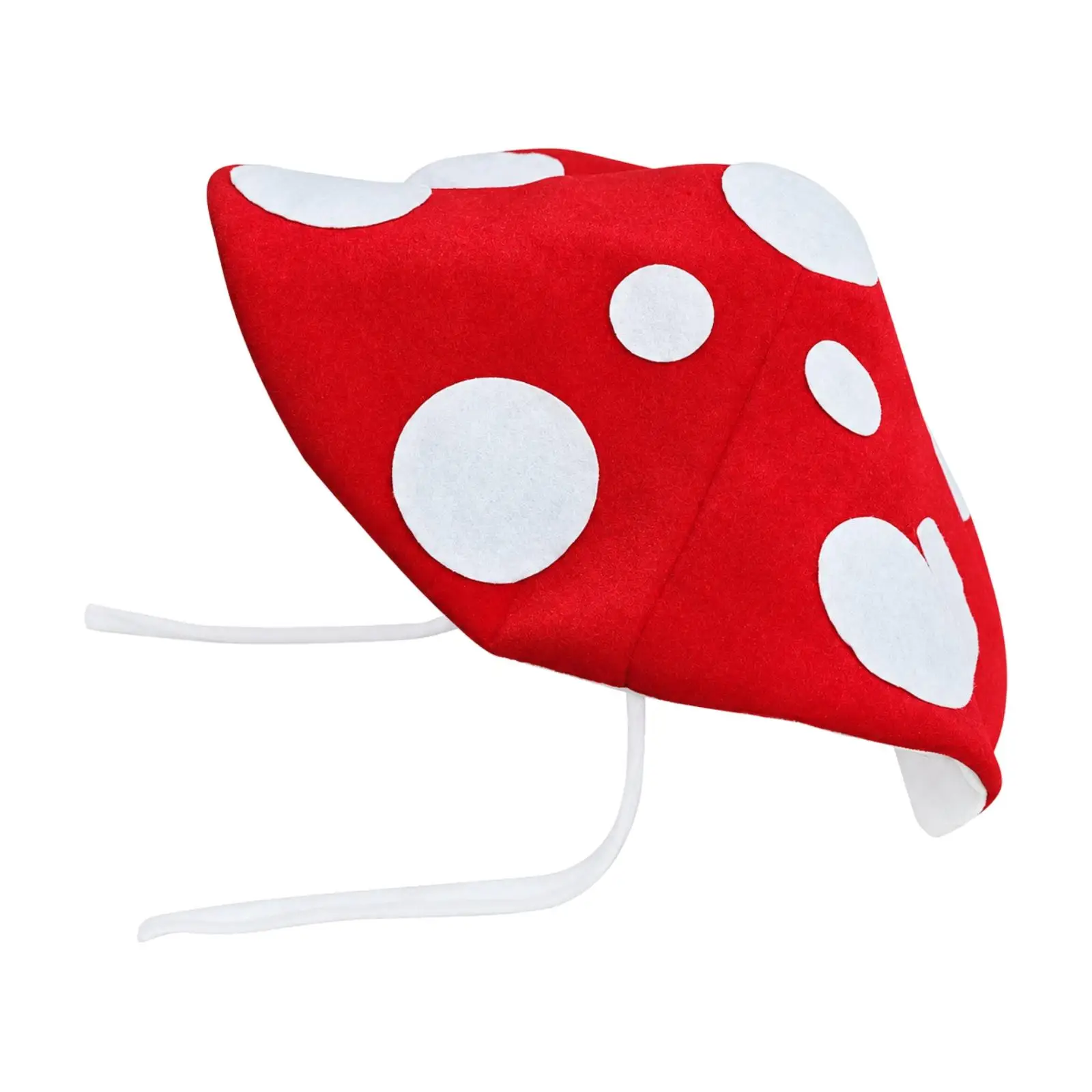 Fun Cartoon Beret Hat Mushroom Cap with Chin Strap for Celebration Costume