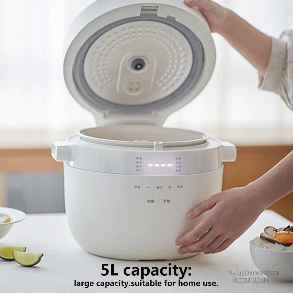 Olayks-Olla arrocera multifunción para sopa y arroz, revestimiento de esmalte de cerámica, temporizador de 24H para OLK-50A del hogar, 5L, 800W