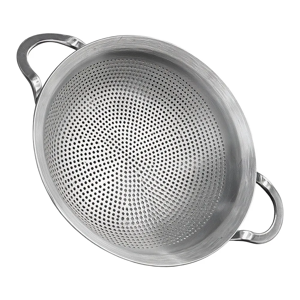 Dense Weave Stainless Steel Strainer with Double Handles for Kitchen For Oil Filtration Sifting and Drainage Use
