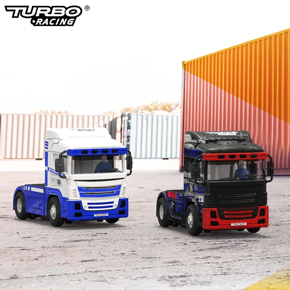 Newest Turbo Racing C50 1:76 Full Proportional 4WD RC Semi-truck Tractor Trailer & P81 2.4Ghz 10Ch Control For Kids/ Adults Gift