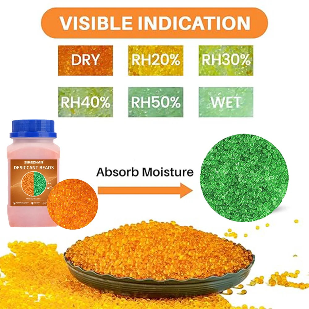 9OZ/18OZ Reusable Silica Gel Waterproof Beads Moisture Absorber Electronic Product Desiccant Moisture Absorber Dehumidifie