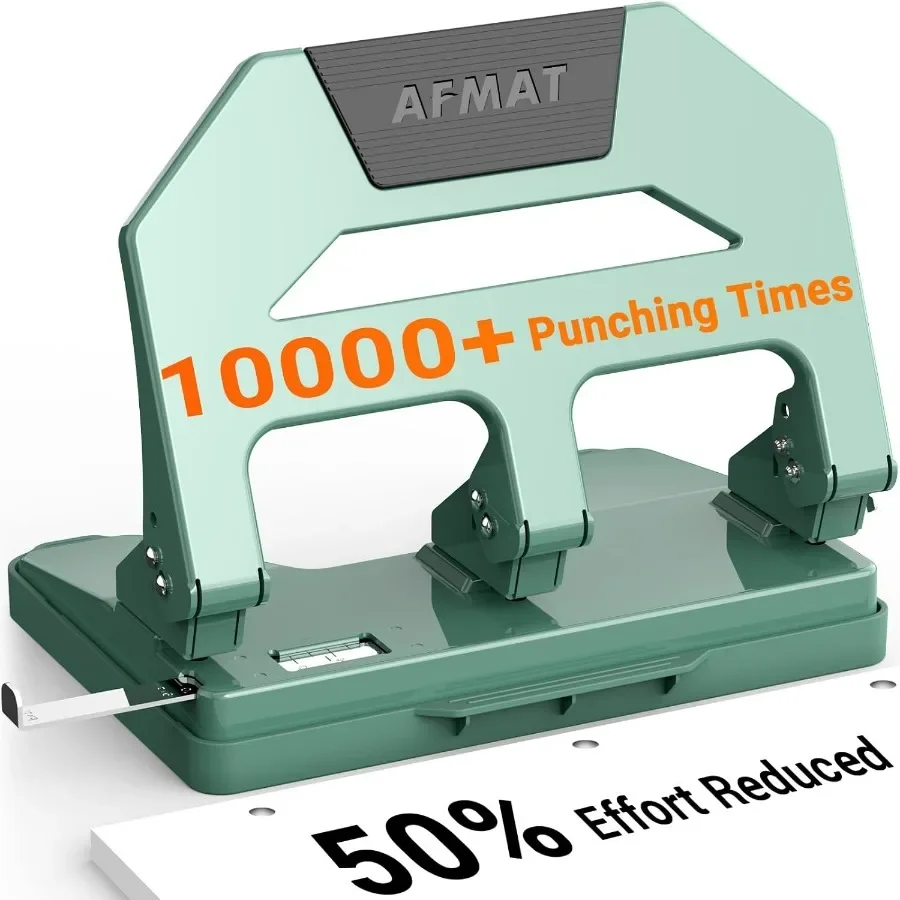 Heavy Duty 3 Hole Puncher for Office and School Use 40Sheet Capacity with 50 Reduced Effort Design Durable Metal Construction S