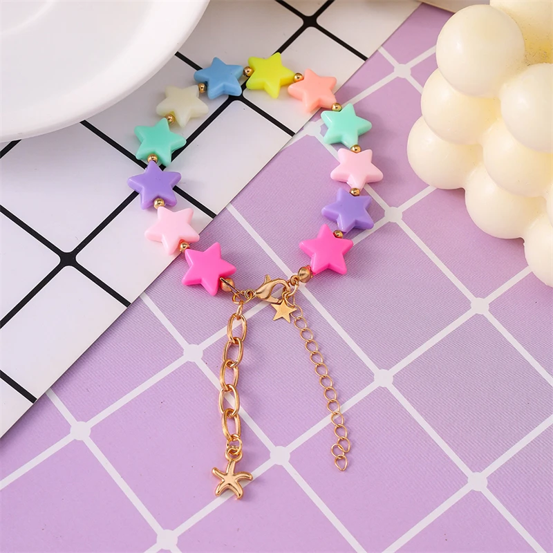 Modisches handgefertigtes buntes Sternperlen-Armband für Frauen und Mädchen, Party, Festival, Schmuck, Geschenke – Detail 5