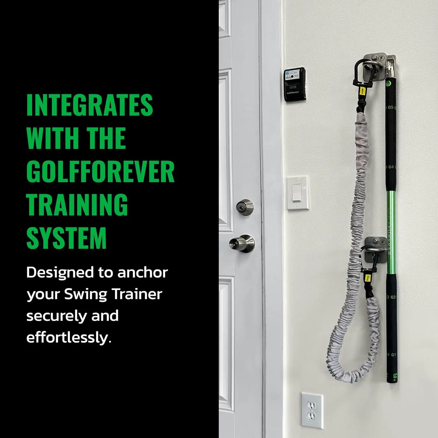 Golf Swing Training Wall Anchor Set for Expanding Movements, 3-Pack with 6 Lag Screws