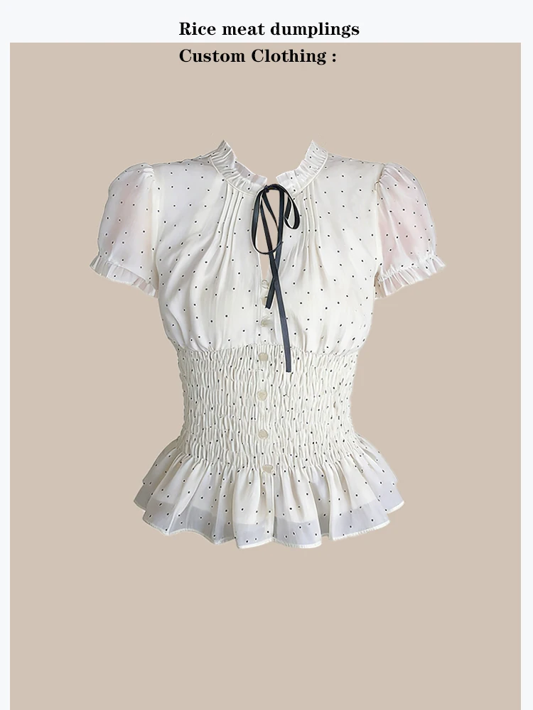 Camisa de mujer Miss Lucy de tejido grueso con nudo de mariposa y cinturón, top de manga abullonada con ajuste en la cintura,...