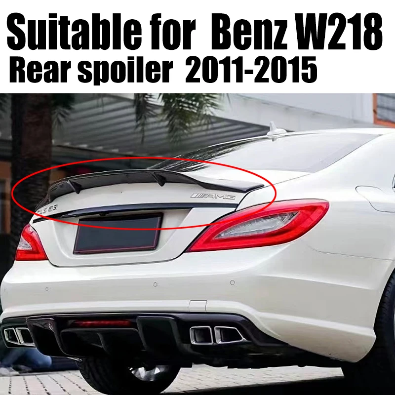 

YKSRDNF Carbon Fiber R Style Ducktail Spoiler for Mercedes-benz CLS W218 Rear Trunk Boot Lip Wings CLS350 CLS500 2011-2015