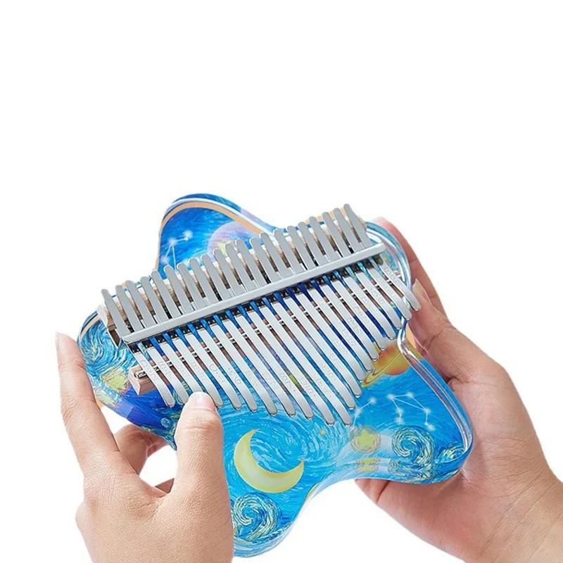 Beautiful Kalimba 21 Key Crystal Kalimbas Cute Transparent Professional Toy Percussion Musical Instrument Mini Piano Funny Gift