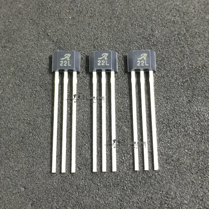 10pcs/ A22L linear Hall sensor A1322LUA-T screen printing 22L Hall element SIP-3 in-line insertion