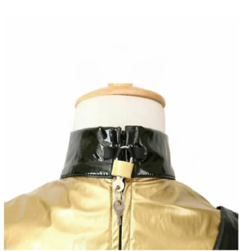 Maid Cosplay Lockable Sissy Like Girls Lockable Gold PVC Sexy Dress Costume Drag Set Customized Glamour Adult