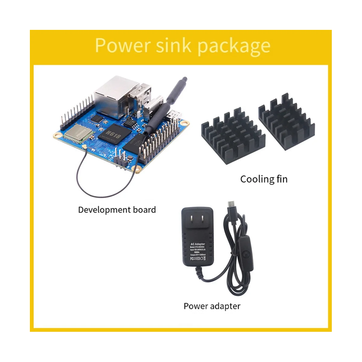 Imagem -03 - Placa de Desenvolvimento Laranja pi Zero3 4gb Ram H618 Wifi5 Mais Bt5 Gigabit Lan para Android 12 Debian12 com Dissipador de Calor Plug Eua