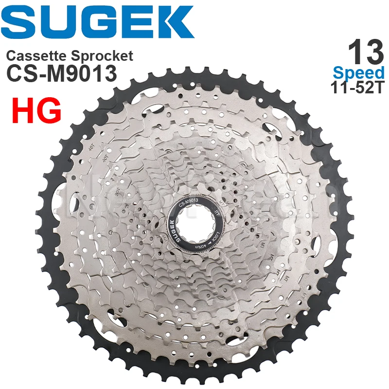 SUGEK 11/12/13 Speed Cassette Sprocket 50/52T DEORE M5100 M6100 M7100 M8100 12 13 Colorful HG Steel/Al compatible K7 XT GX MTB