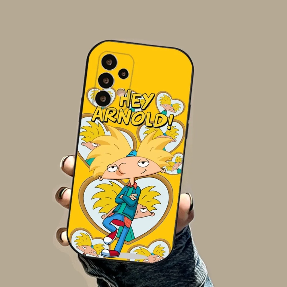 Cartoon Hey Arnold F-Fondos Phone Case For Samsung S24,23,22,30,21,10,9,Ultra,Plus,Lite,FE,5G Black Soft Case