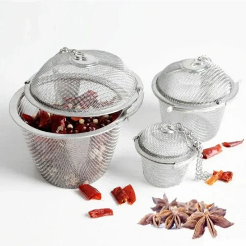 Stainless Steel Tea Locking Spice Egg Shape Ball Mesh Infuser Tea Strainer Multiple Cycle Filter Kitchen Stew Soup Spice Sieve
