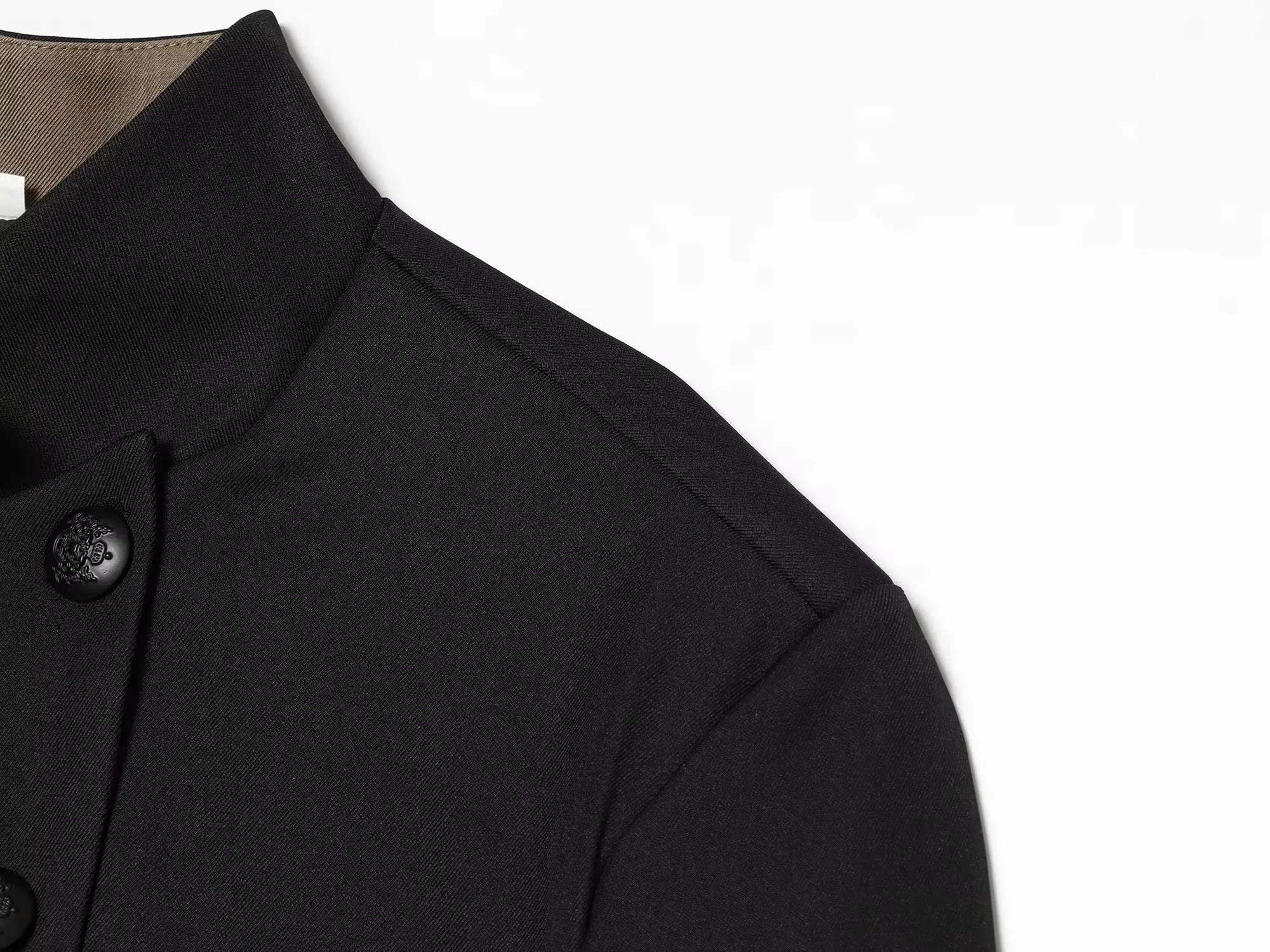 Damen Vintage Büro Einfarbiger Blazer Damen Stehkragen Langarm Lockerer Blazer Mode 2026 Frühling Sommer Lässiger Ladu-Blazer – Detail 5