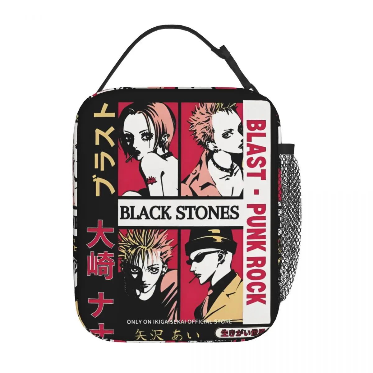 Black Stones NANA Anime Insulated Lunch Bags High Capacity Reusable Thermal Bag Tote Lunch Box College Travel Food Handbags