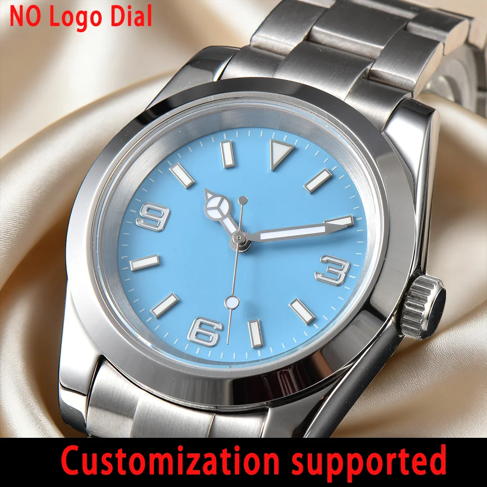 Dwayne Campbell 39mm High Quality Men's Watch Sapphire Luminous Stainless Steel Waterproof Tiffany Blue Watch