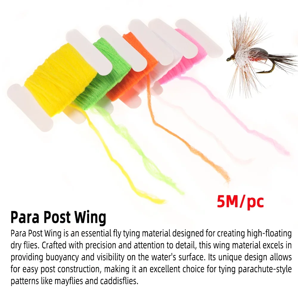 Wifreo 4pcs/5pcs Fly Tying Para Post Wing Floating Yarn Synthetic Fiber for Parachute Dry Fly Mayfly Trout Fishing Lures Baits